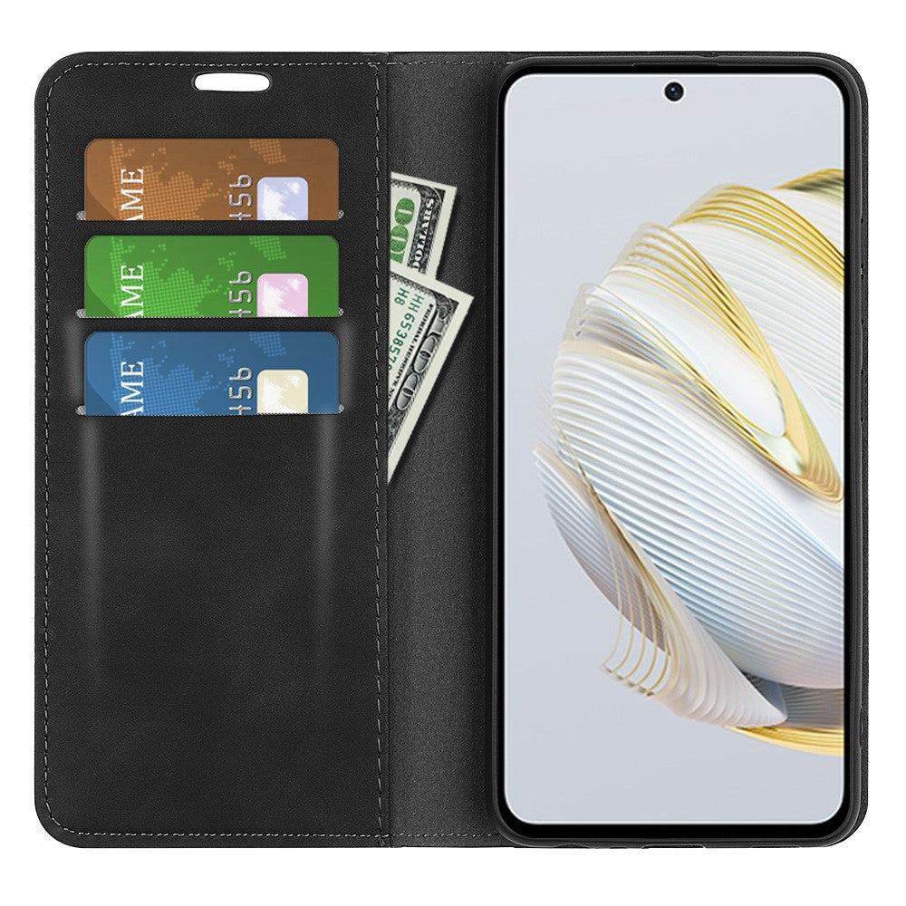For Huawei nova 10 SE 4G Skin-touch Feeling PU Leather Shockproof Phone Case Stand Magnetic Auto-absorbed Flip Wallet Cover