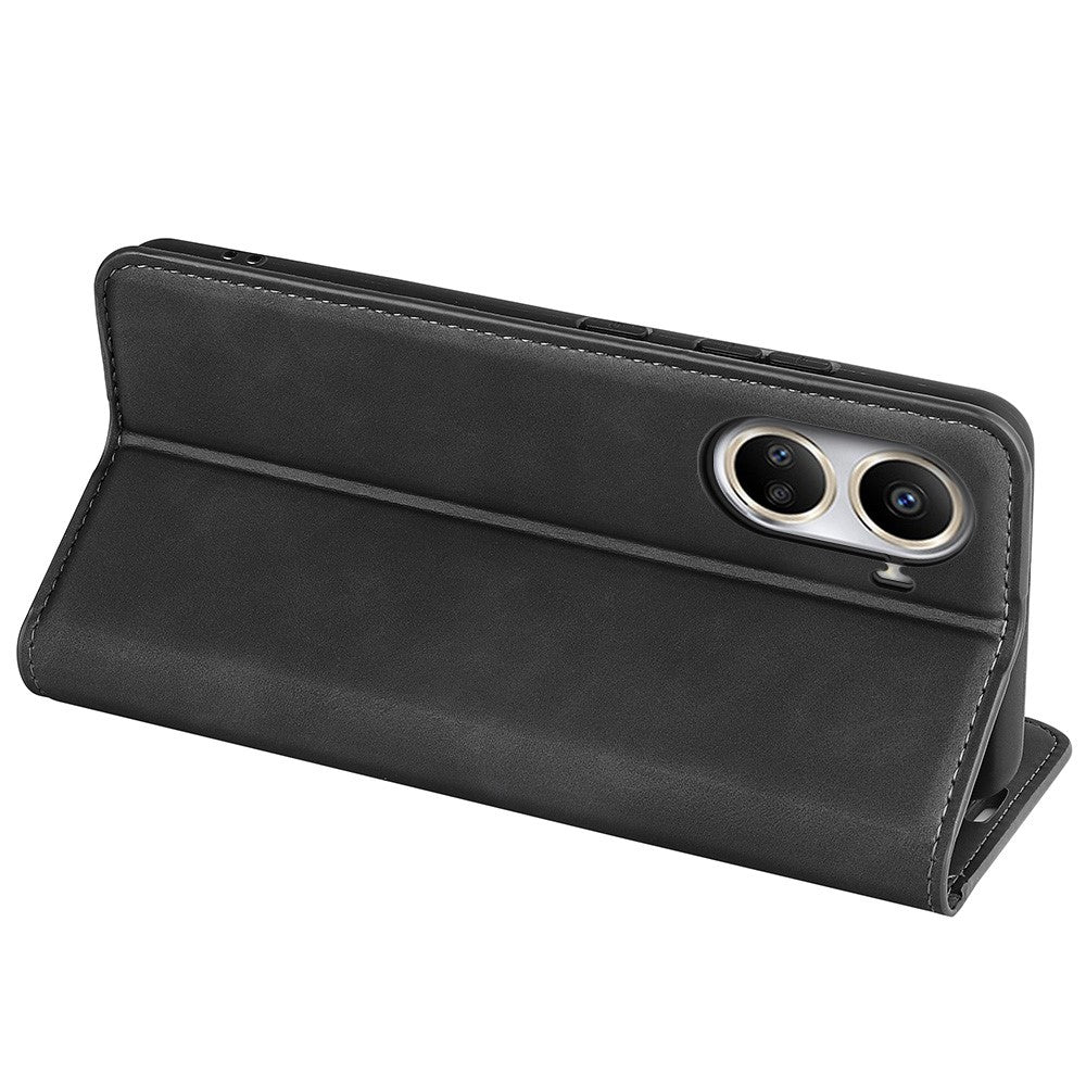 For Huawei nova 10 SE 4G Skin-touch Feeling PU Leather Shockproof Phone Case Stand Magnetic Auto-absorbed Flip Wallet Cover
