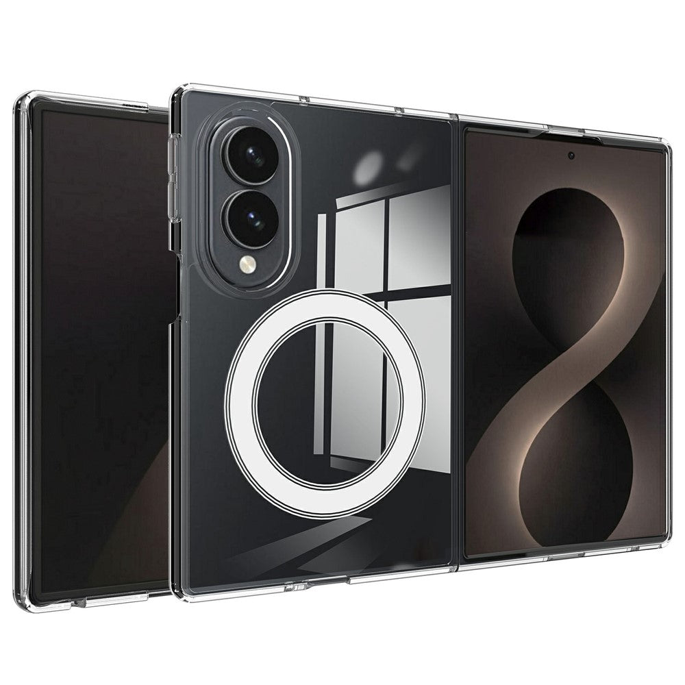 For Samsung Galaxy Z Fold8 Clear Phone Magnetic Case TPU + Acrylic Back Cover