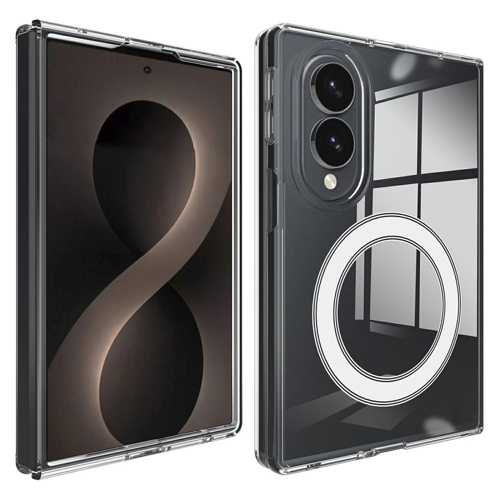 For Samsung Galaxy Z Fold8 Clear Phone Magnetic Case TPU + Acrylic Back Cover