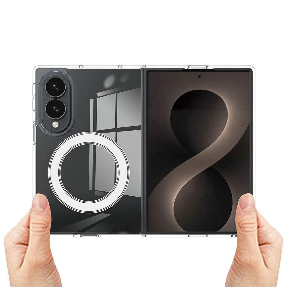 For Samsung Galaxy Z Fold8 Clear Phone Magnetic Case TPU + Acrylic Back Cover