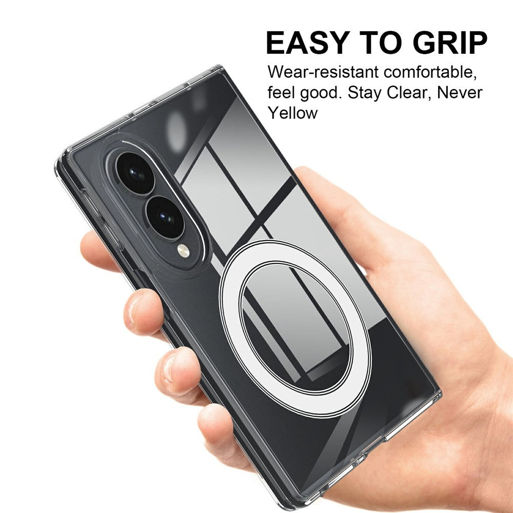 For Samsung Galaxy Z Fold8 Clear Phone Magnetic Case TPU + Acrylic Back Cover