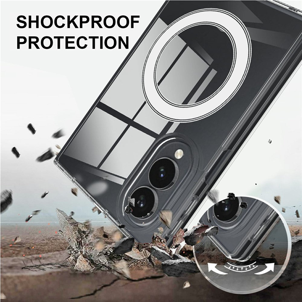 For Samsung Galaxy Z Fold8 Clear Phone Magnetic Case TPU + Acrylic Back Cover