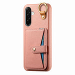 For Samsung Galaxy A37 5G Case Card Slot Kickstand Litchi Texture Leatrher + PC Phone Cover with Mirror