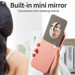 For Samsung Galaxy A37 5G Case Card Slot Kickstand Litchi Texture Leatrher + PC Phone Cover with Mirror