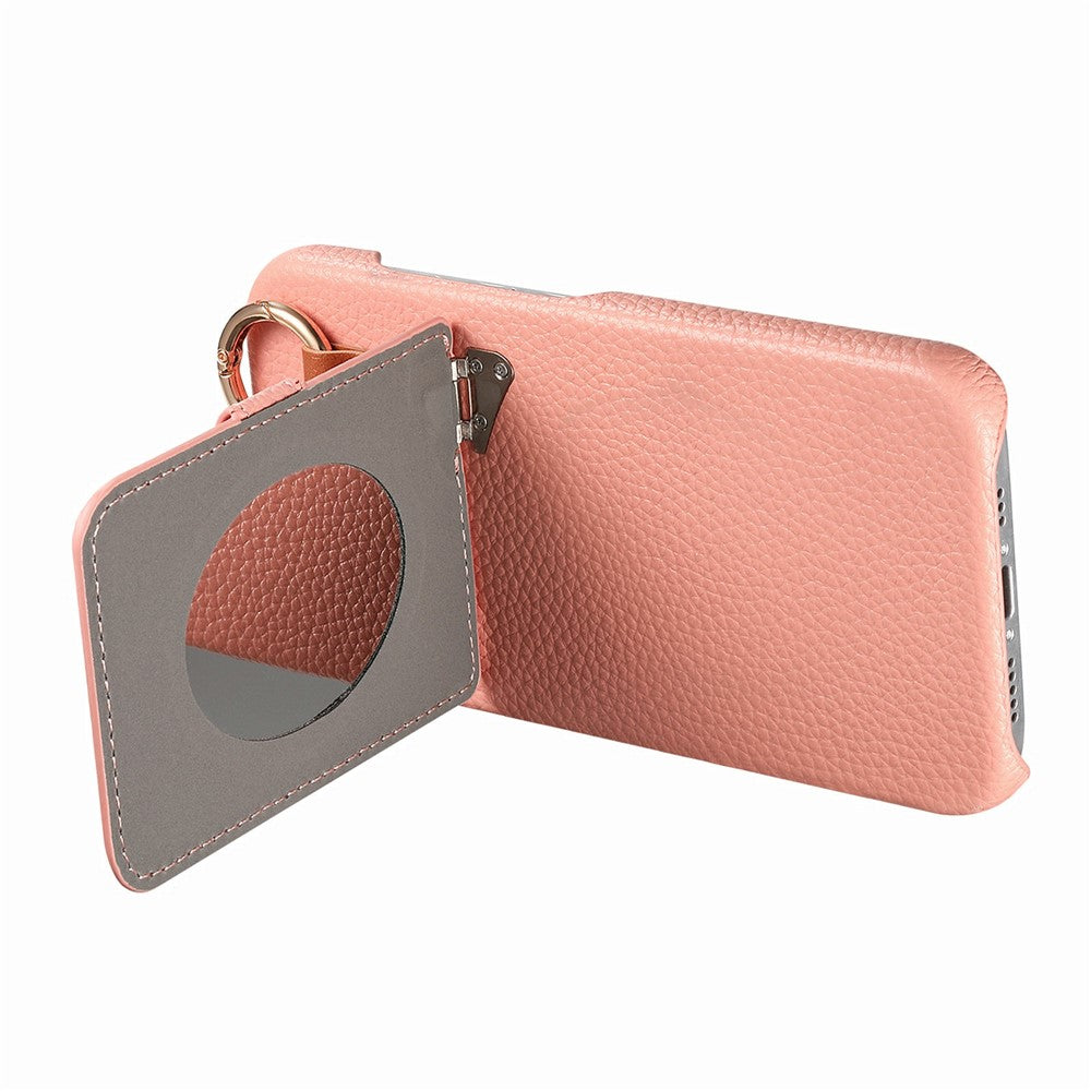 Til Samsung Galaxy S26+ Cover med Kortlomme, Støttefod, Litchi Tekstur Læder + PC Telefoncover med Spejl
