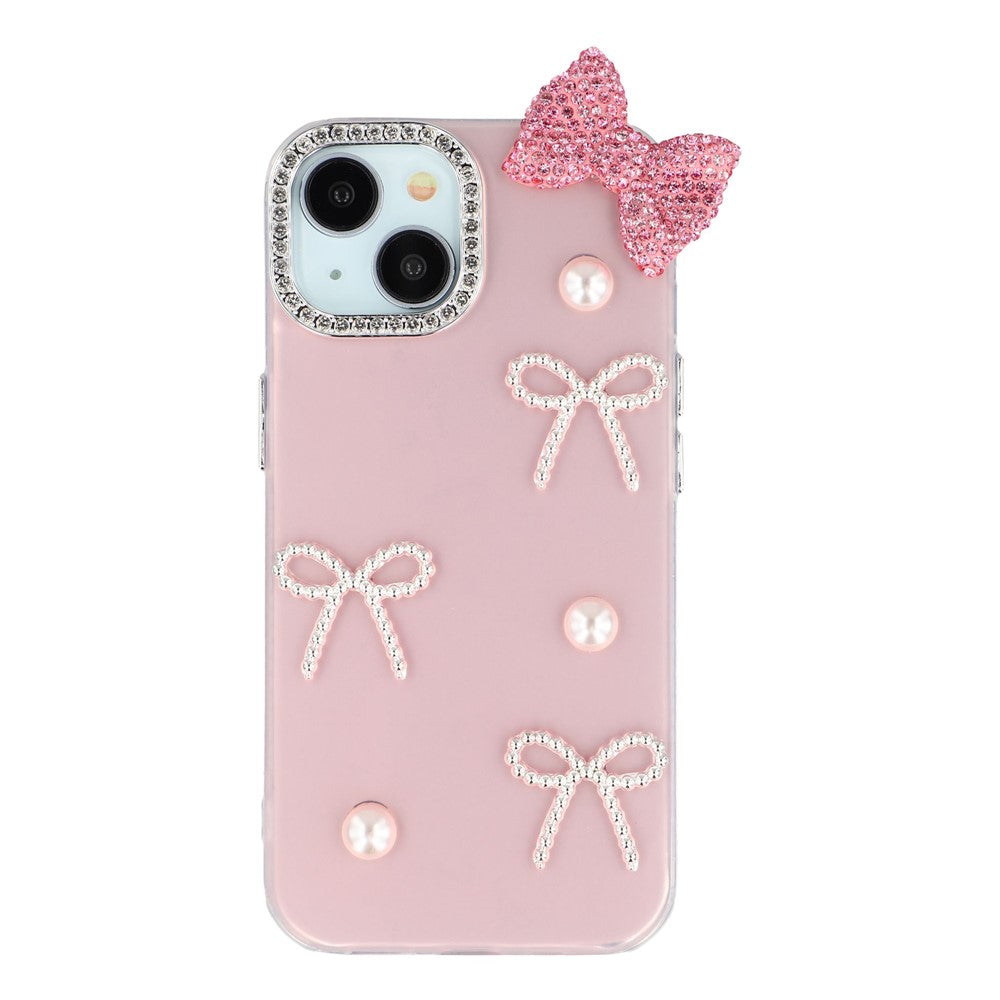 For iPhone 15 Case PC + TPU IMD Phone Cover with Electroplated Camera Frame