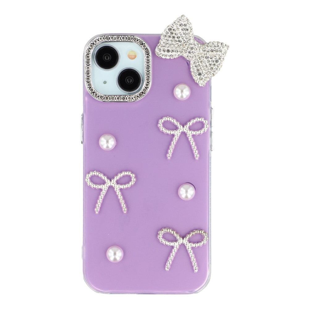 For iPhone 15 Case PC + TPU IMD Phone Cover with Electroplated Camera Frame