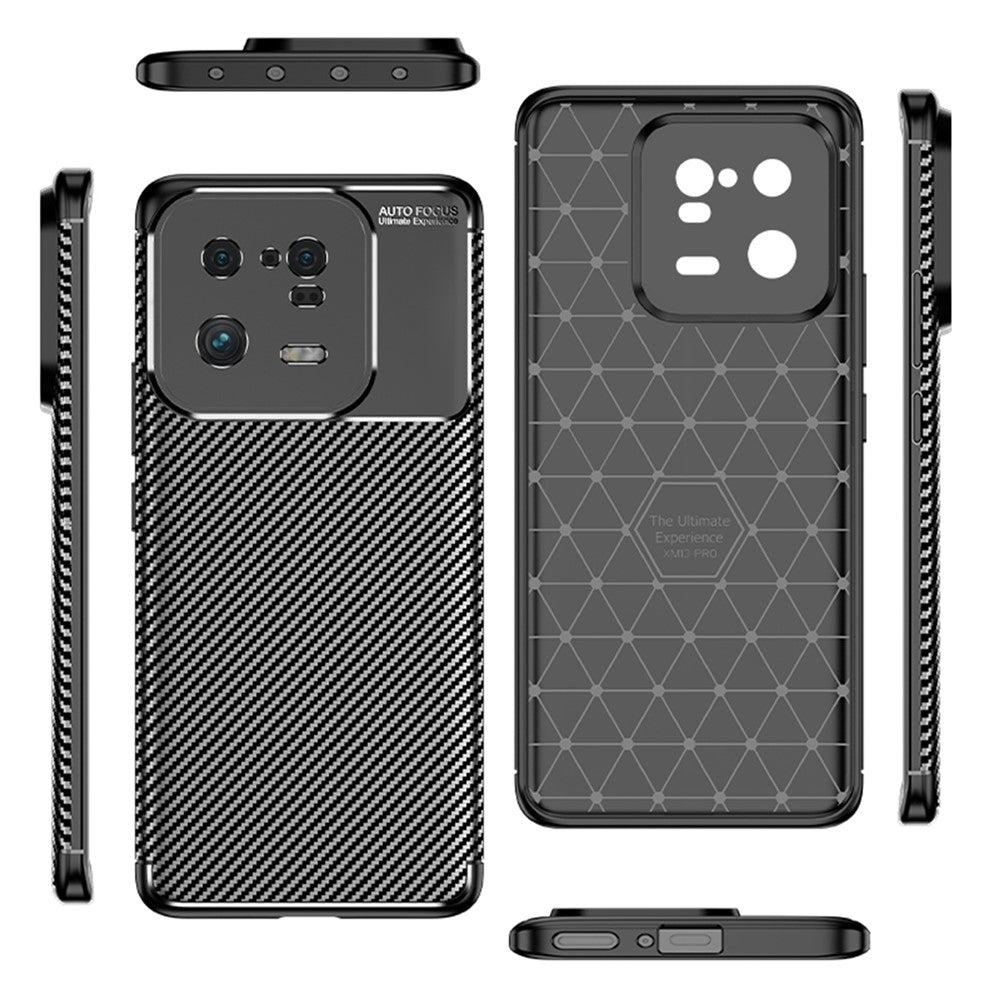 For Xiaomi 13 Pro 5G Anti-Scratch Carbon Fiber Texture Phone Case Soft TPU Drop-proof Mobile Phone Cover