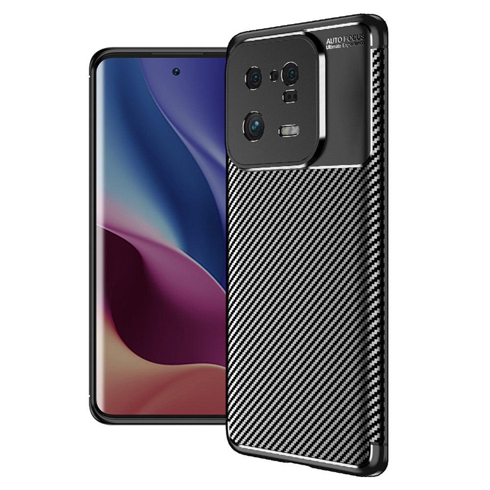 For Xiaomi 13 Pro 5G Anti-Scratch Carbon Fiber Texture Phone Case Soft TPU Drop-proof Mobile Phone Cover