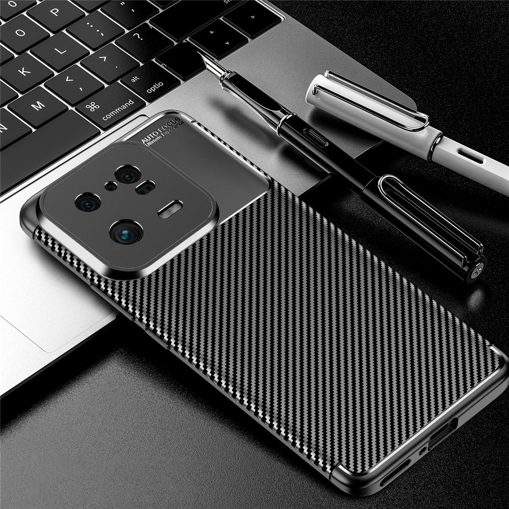For Xiaomi 13 Pro 5G Anti-Scratch Carbon Fiber Texture Phone Case Soft TPU Drop-proof Mobile Phone Cover