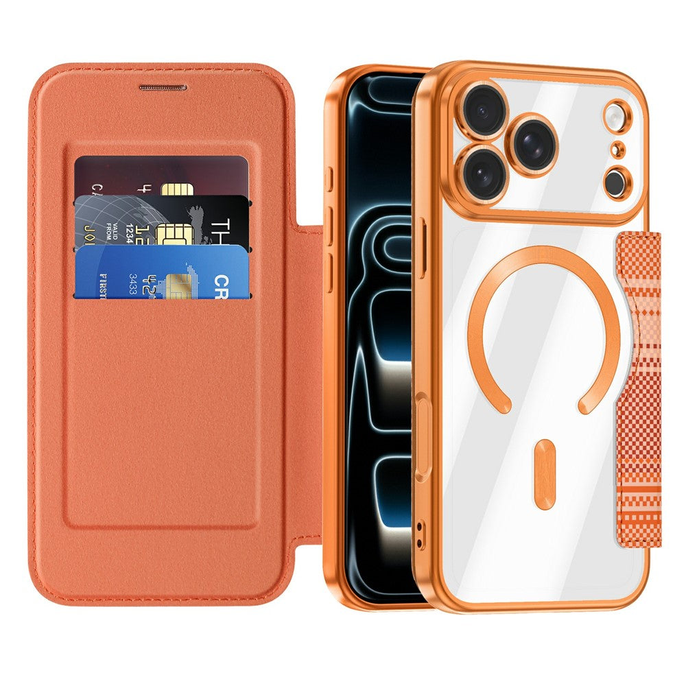 For iPhone 18 Pro Max Magnetic Case RFID Blocking Card Slots Leather Cover