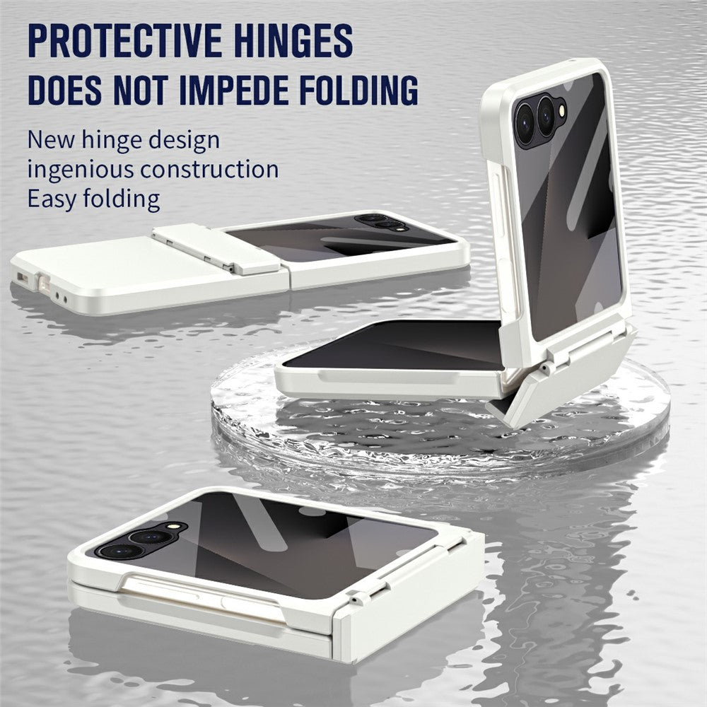 Til Samsung Galaxy Z Flip8 Cover Hard PC Telefoncover med hærdet glas bagskærmbeskytter