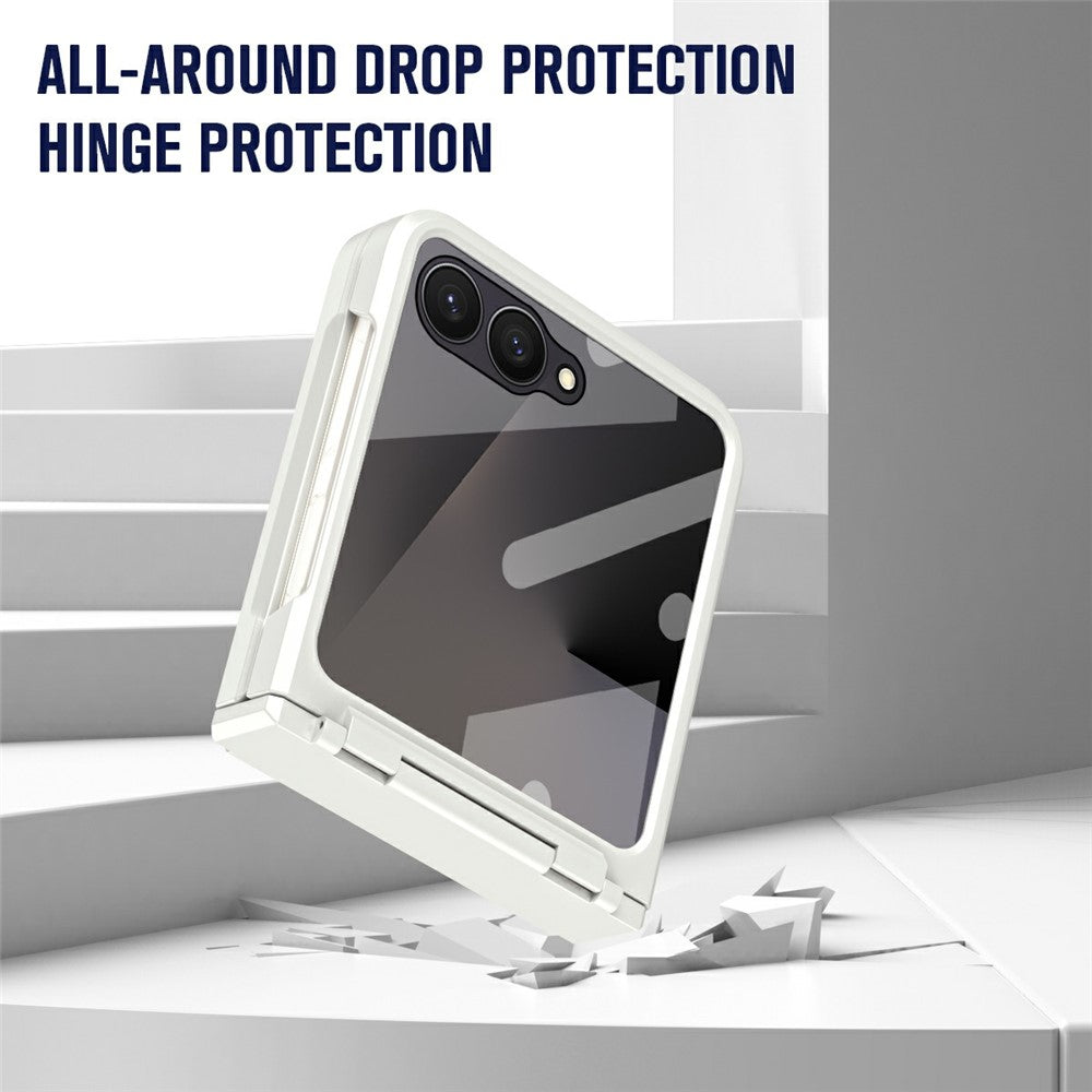 Til Samsung Galaxy Z Flip8 Cover Hard PC Telefoncover med hærdet glas bagskærmbeskytter