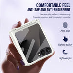 Til Samsung Galaxy Z Flip8 Cover Hard PC Telefoncover med hærdet glas bagskærmbeskytter