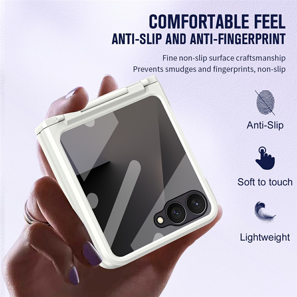 Til Samsung Galaxy Z Flip8 Cover Hard PC Telefoncover med hærdet glas bagskærmbeskytter