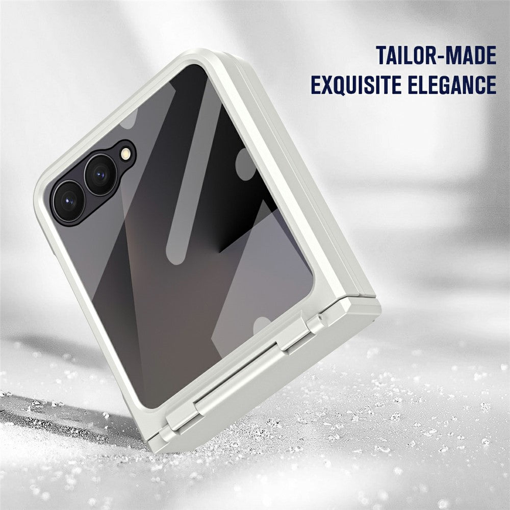 Til Samsung Galaxy Z Flip8 Cover Hard PC Telefoncover med hærdet glas bagskærmbeskytter