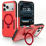 Til iPhone 18 Pro Max / 17 Pro Max Cover Magnetisk Drejeligt Støtteben PC + TPU Beskyttelsescover til Telefon