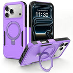För iPhone 18 Pro / 17 Pro Fodral Magnetiskt Roterbart Stativ PC + TPU Skyddsfodral