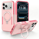 För iPhone 18 Pro / 17 Pro Fodral Magnetiskt Roterbart Stativ PC + TPU Skyddsfodral