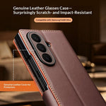 QIALINO For Samsung Galaxy Z Fold8 Ultra Case Flip Stand Genuine Cow Leather Phone Cover