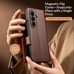 QIALINO For Samsung Galaxy Z Fold8 Ultra Case Flip Stand Genuine Cow Leather Phone Cover