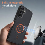 WANLONFENG for Samsung Galaxy A54 5G KJB Series Magnetic Case Tech Fabric Texture PC+TPU Shockproof Phone Cover