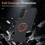 WANLONFENG for Samsung Galaxy A54 5G KJB Series Magnetic Case Tech Fabric Texture PC+TPU Shockproof Phone Cover