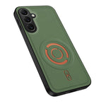 WANLONFENG for Samsung Galaxy A27 5G KJB Series Magnetic Case Tech Fabric Texture PC+TPU Shockproof Phone Cover