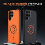 WANLONFENG for Samsung Galaxy S24 Ultra KJB Series Magnetic Case Tech Fabric Texture PC+TPU Shockproof Phone Cover
