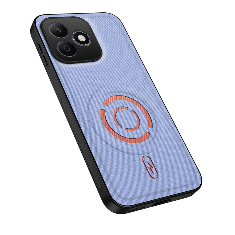 WANLONFENG til Honor X8d 4G KJB Series magnetisk etui, tech-stoftekstur PC+TPU stødsikkert telefoncover