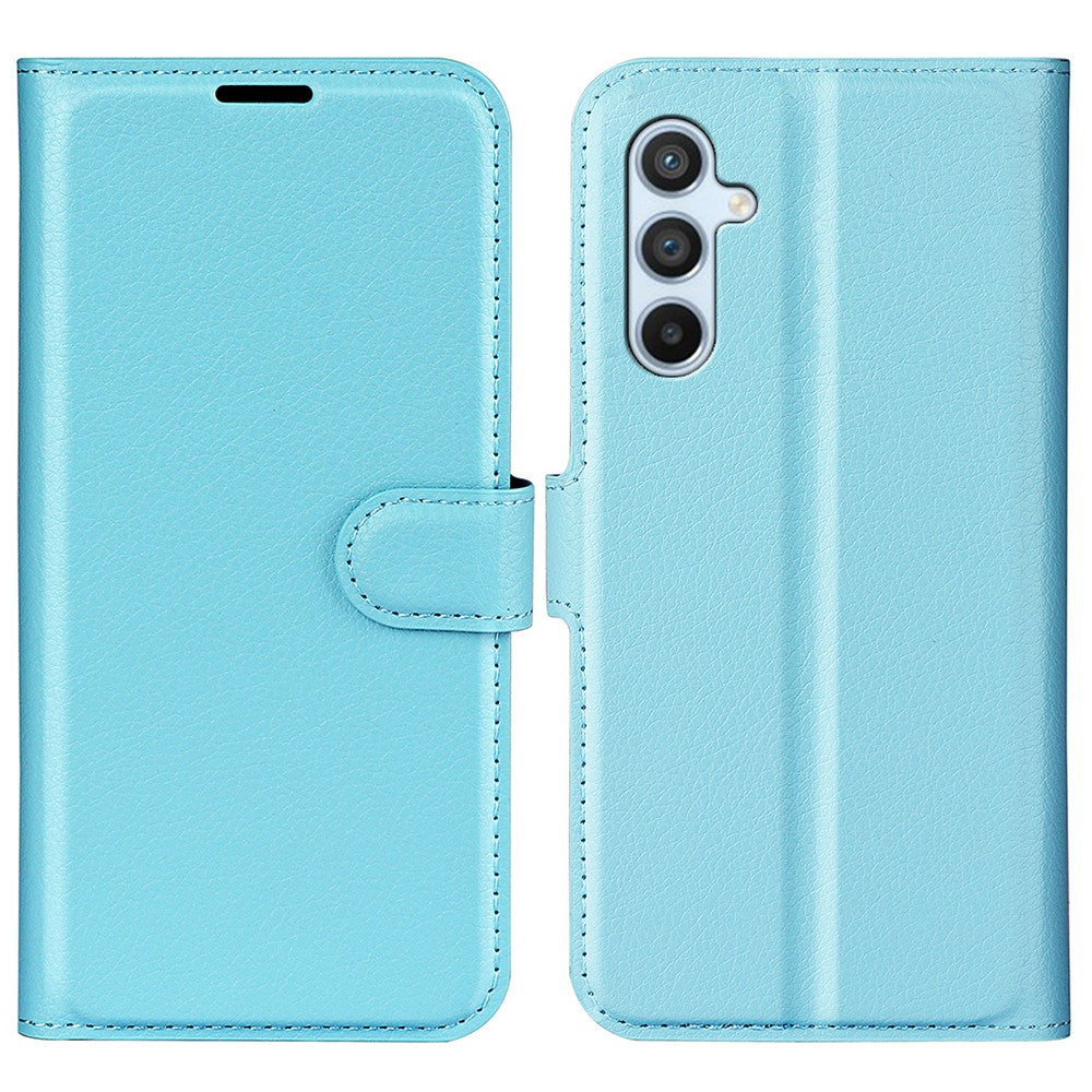 Samsung Galaxy A54 5G Litchitextur Anti-fall Mobilskal PU-läder + TPU Folio Flip Magnetiskt Spänne Stativ Plånboksskal