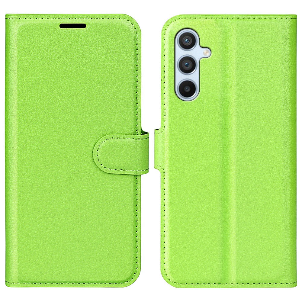 Samsung Galaxy A54 5G Litchitextur Anti-fall Mobilskal PU-läder + TPU Folio Flip Magnetiskt Spänne Stativ Plånboksskal