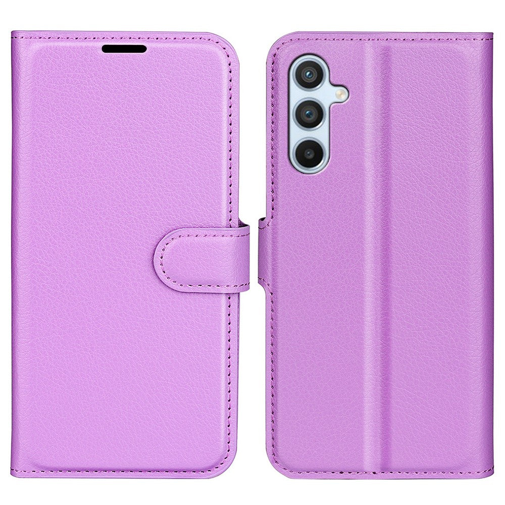 Samsung Galaxy A54 5G Litchitextur Anti-fall Mobilskal PU-läder + TPU Folio Flip Magnetiskt Spänne Stativ Plånboksskal