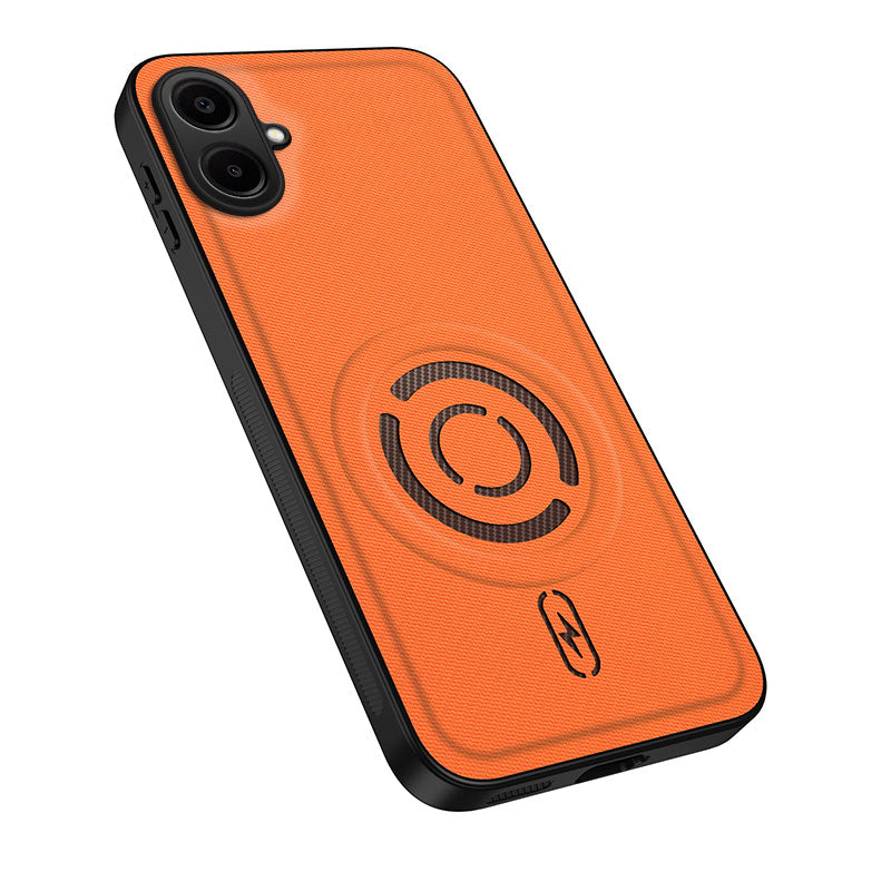 WANLONFENG til Samsung Galaxy A06 4G KJB Series Magnetisk Cover Teknologi-stoftekstur PC+TPU Stødsikkert Telefoncover