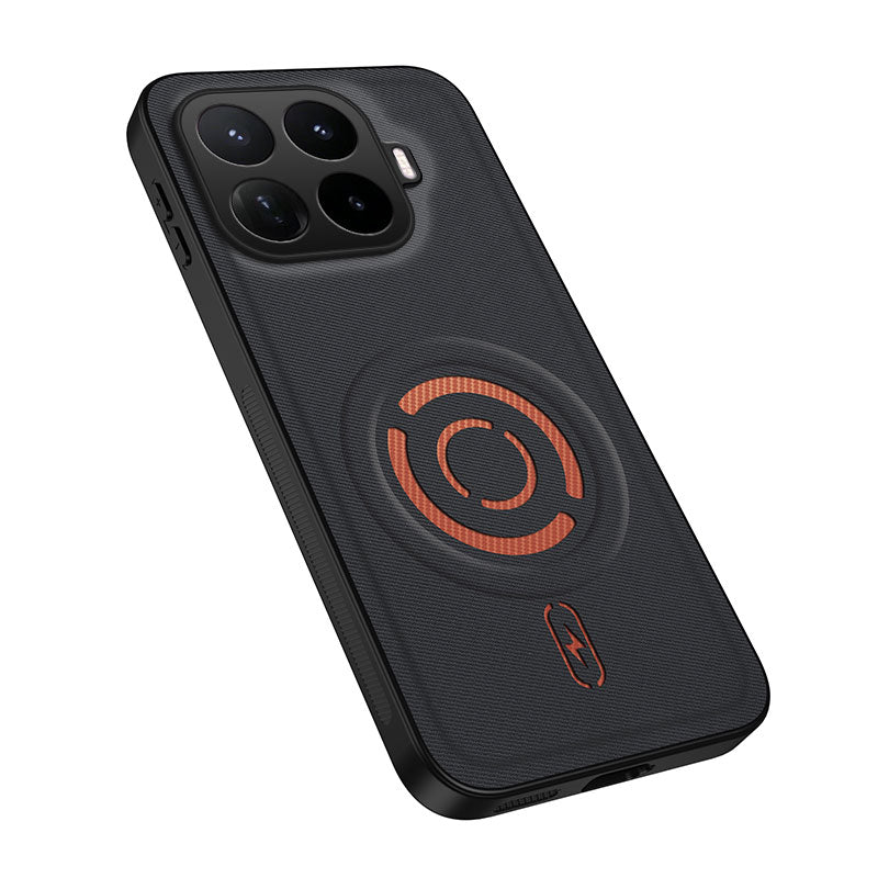 WANLONFENG for Xiaomi 17T Pro KJB Series Magnetic Case Tech Fabric Texture PC+TPU Shockproof Phone Cover