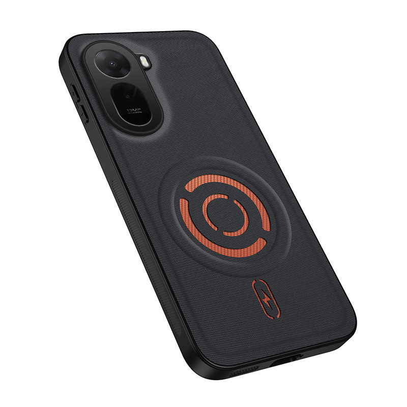 WANLONFENG til Xiaomi Poco C85x 5G / Xiaomi Redmi A7 Pro 4G (171.56mm), KJB-serien magnetisk cover med tech-stoftekstur, PC+TPU-stødsikkert mobilcover