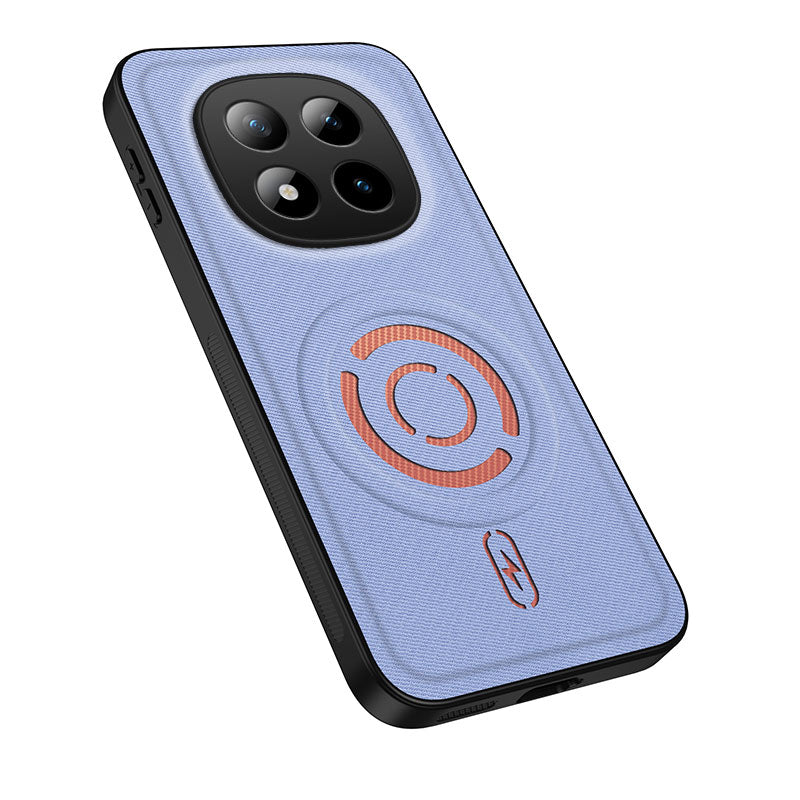 WANLONFENG for Xiaomi Redmi Note 15 5G (Global) / Xiaomi Poco M8 5G KJB Series Magnetic Case Tech Fabric Texture PC+TPU Shockproof Phone Cover