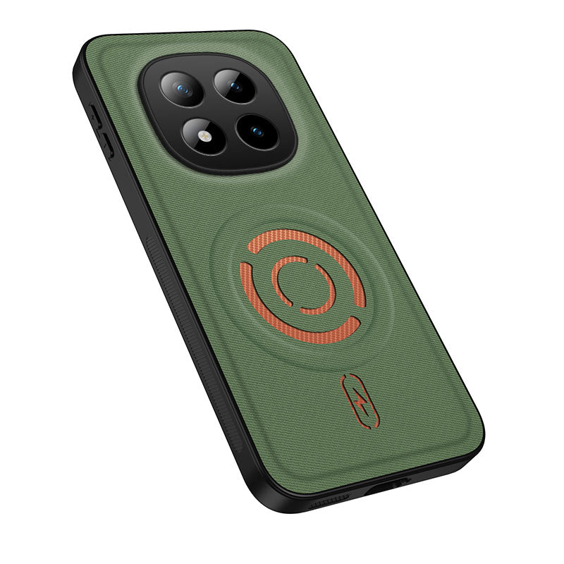 WANLONFENG for Xiaomi Redmi Note 15 5G (Global) / Xiaomi Poco M8 5G KJB Series Magnetic Case Tech Fabric Texture PC+TPU Shockproof Phone Cover