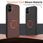 WANLONFENG for Samsung Galaxy A06 5G KJB Series Magnetic Case Tech Fabric Texture PC+TPU Shockproof Phone Cover