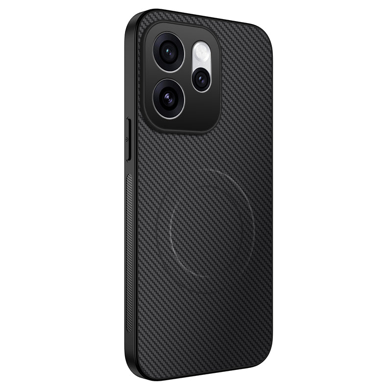 WANLONFENG för Oppo Reno16 5G (Global) TQ-serien Magnetiskt skal Kolfiberstruktur PC TPU mobilskal