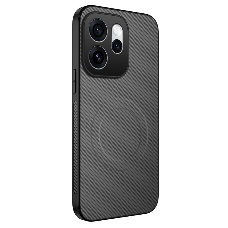 WANLONFENG för Oppo Reno16 5G (Global) TQ-serien Magnetiskt skal Kolfiberstruktur PC TPU mobilskal
