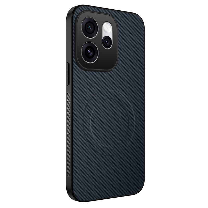 WANLONFENG för Oppo Reno16 5G (Global) TQ-serien Magnetiskt skal Kolfiberstruktur PC TPU mobilskal