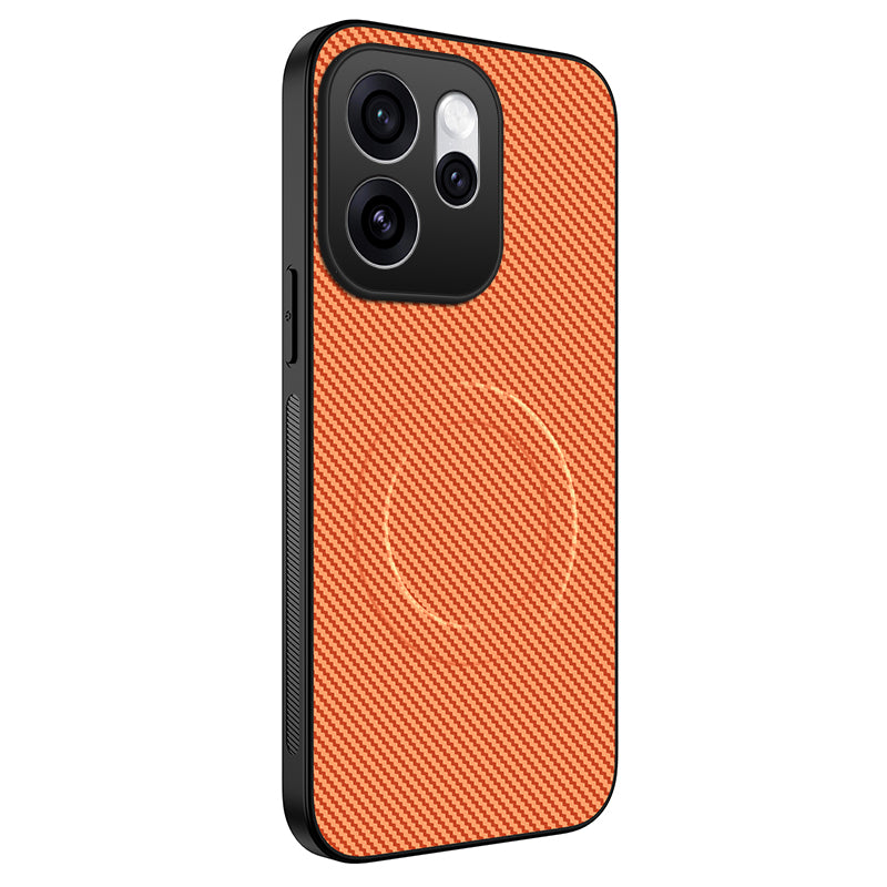 WANLONFENG för Oppo Reno16 5G (Global) TQ-serien Magnetiskt skal Kolfiberstruktur PC TPU mobilskal
