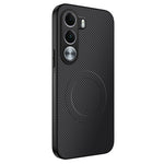 WANLONFENG til Realme C100x 4G / Realme C100i 4G TQ Series magnetisk etui kulfibertekstur PC TPU telefoncover
