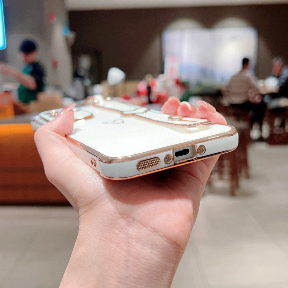 Til Samsung Galaxy A36 5G / A56 5G etui elektrobelagt hjerte mønster TPU telefonbagcover med håndledsrem/stativ