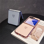 Samsung Galaxy Z Flip7 FE 5G / Z Flip6 5G-skal med kärleksfullt hjärtmönster TPU-mobilskal med galvaniserad kant