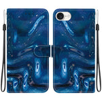 For iPhone 17th / 16th Case Pattern Printing PU Leather Wallet Flip Stand Phone Cover with Wrist Strap