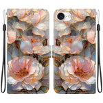 For iPhone 17th / 16th Case Pattern Printing PU Leather Wallet Flip Stand Phone Cover with Wrist Strap