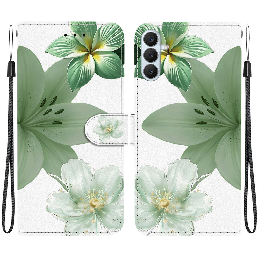 For Samsung Galaxy S26+ Case Pattern Printing PU Leather Wallet Flip Stand Phone Cover with Wrist Strap